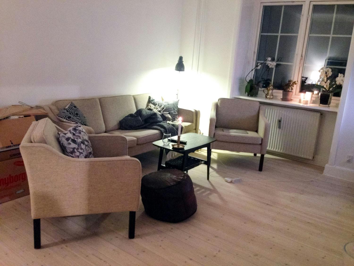 Stuen før oppussingen før og etter bilder av stue
